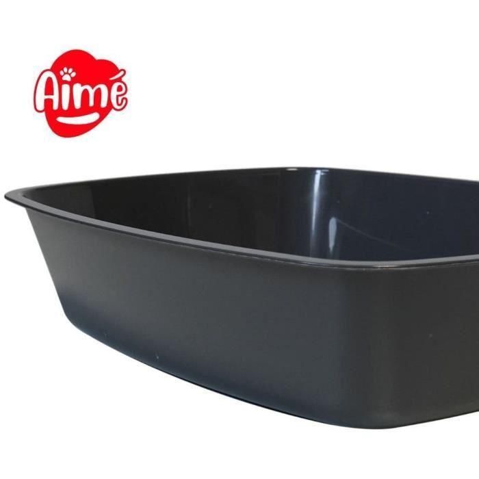 AIME Bandeja de arena sin borde - Bordes redondeados - 43 x 31 x 10 cm - Para gatos 3 AIME Bandeja de arena sin borde - Bordes redondeados - 43 x 31 x 10 cm - Para gatos 3
