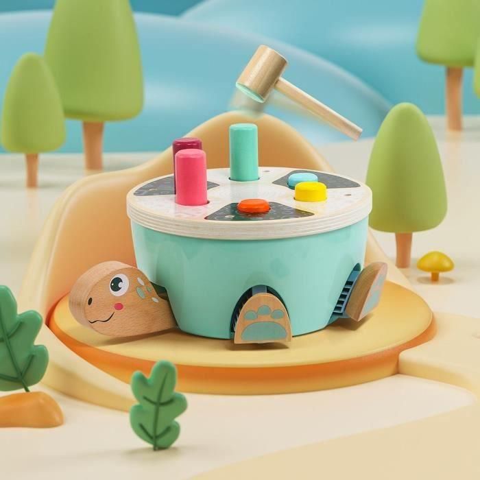 Juego de cinta-cinta de tortuga - TOP BRIGHT - Palos de colores - Martillo de madera - Patas - Cabeza - Cola 3 Juego de cinta-cinta de tortuga - TOP BRIGHT - Palos de colores - Martillo de madera - Patas - Cabeza - Cola 3
