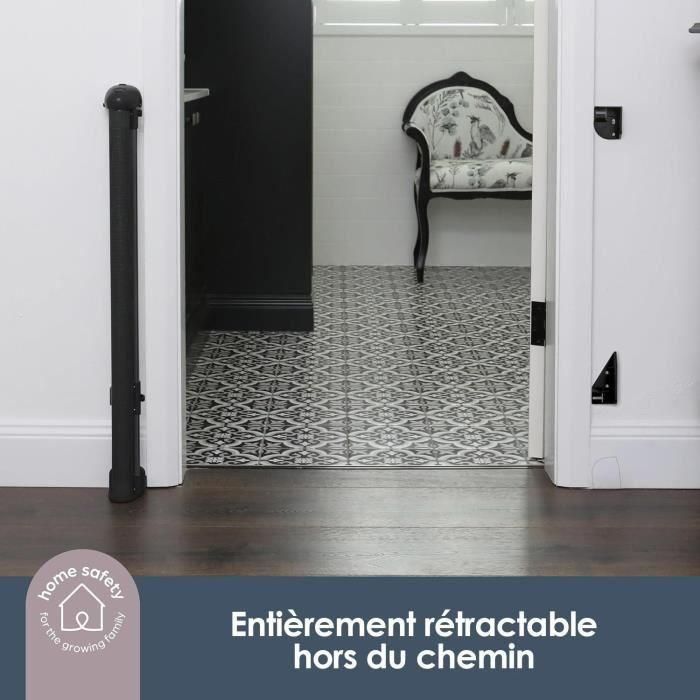 Barrera de seguridad retráctil extra alta - DREAMBABY - 60 a 140 cm H90 cm - Negro 3 Barrera de seguridad retráctil extra alta - DREAMBABY - 60 a 140 cm H90 cm - Negro 3