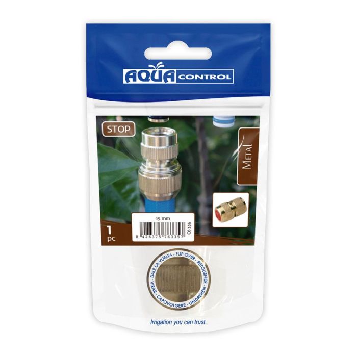 Aqua Control Conector Rápido Stop Latón 5/8" 15mm 1