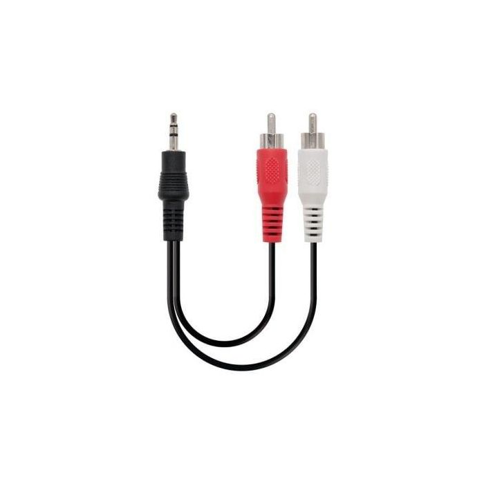 Cable Estéreo Nanocable 10.24.0300/ Jack 3.5 Macho - 2x RCA Macho/ 30cm/ Negro Cable Estéreo Nanocable 10.24.0300/ Jack 3.5 Macho - 2x RCA Macho/ 30cm/ Negro