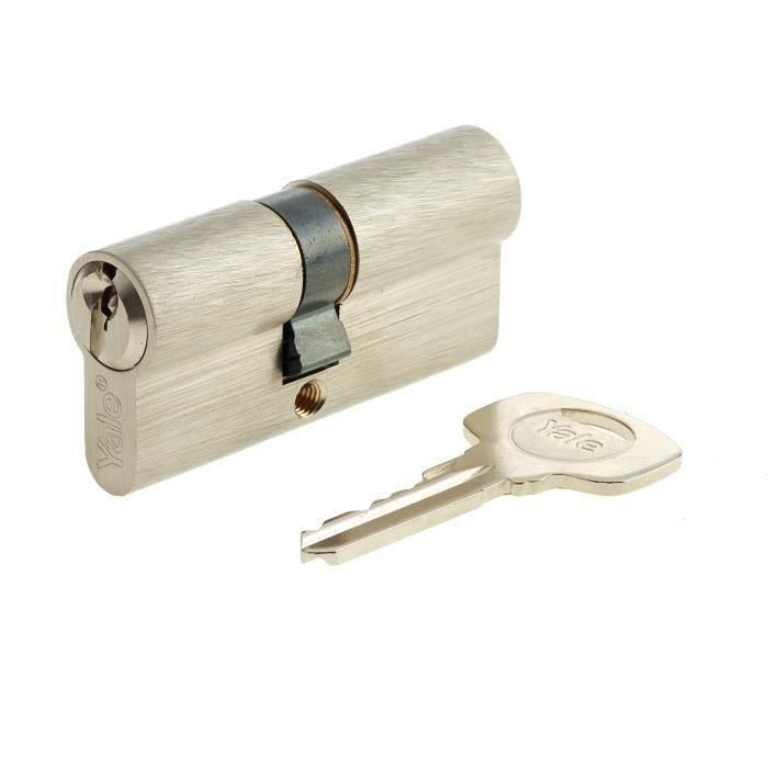 Yale Cilindro de Cierre Serie 500+ para Puerta Exterior - Protección Básica - 5 Pines - Incluye 3 Llaves - Medida 30 x 30 mm