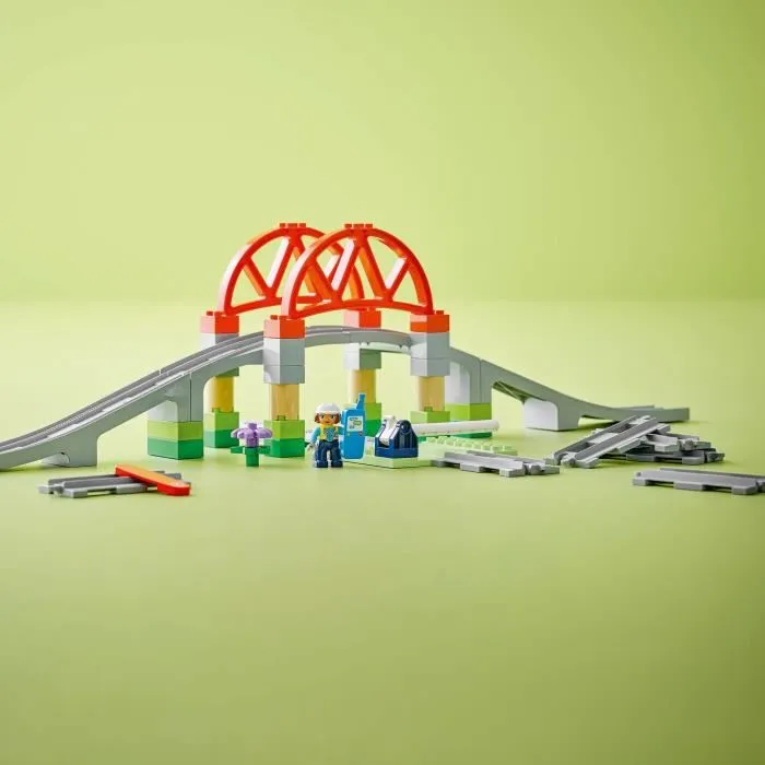 Lego Set de Expansión DUPLO My Town 10426: Vías de Tren y Puente - Juguetes de Aprendizaje Temprano 2
