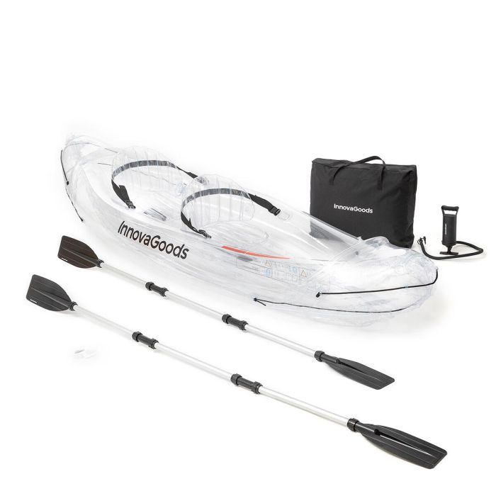 Kayak Hinchable Transparente con Accesorios Paros InnovaGoods 312 cm 2 plazas 2 Kayak Hinchable Transparente con Accesorios Paros InnovaGoods 312 cm 2 plazas 2