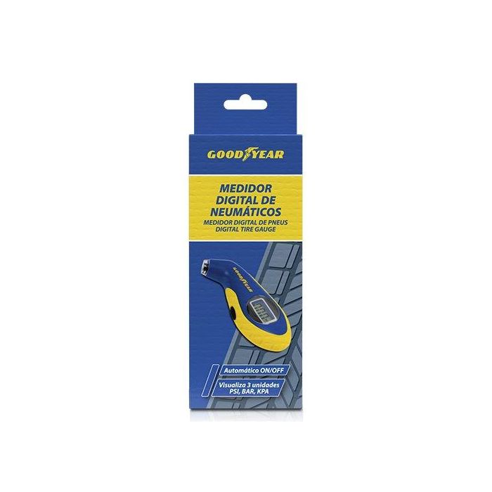Goodyear GOD0001 Manómetro Digital de Presión de Neumáticos Corto, Rango 0-100 PSI y 0-7 BAR 3
