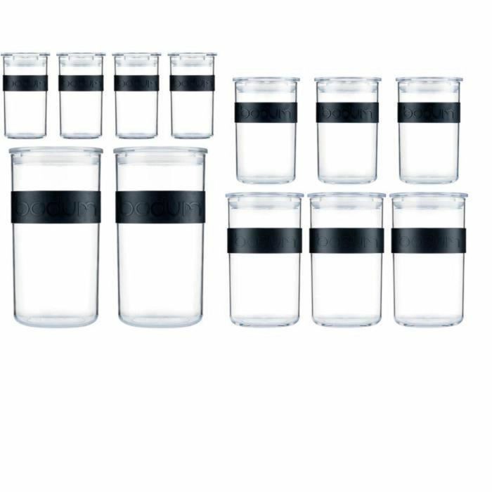 Bodum BOD0699965424107 Tarros de conservación Presso Set de plástico con tapa hermética - 12 unidades