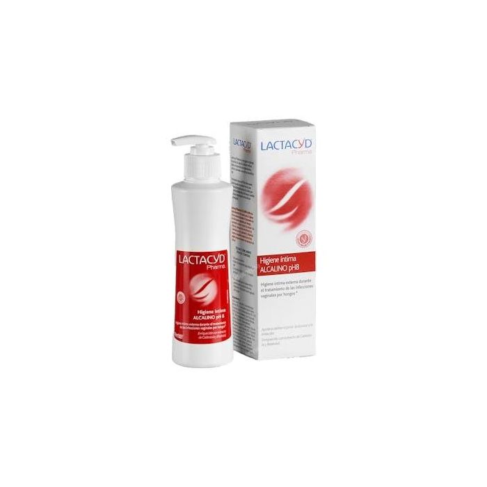Lactacyd ALCALINO pH8 Gel Higiene Íntima 250 ml para Tratamiento Infecciones Hongos, Alivia Picor y Escozor, con Caléndula y Bisabolol