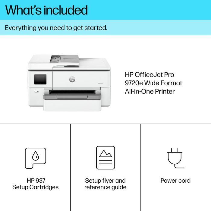 HP 9720e OfficeJet Pro Impresora Multifunción Profesional Inyección de Tinta Color Formato Ancho con HP+ 4
