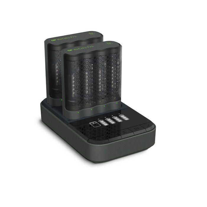 GP ReCyko Pro-Charger Dock P461 con 2 Cargadores Pro + 8 Pilas Recargables AA Pro Photoflash