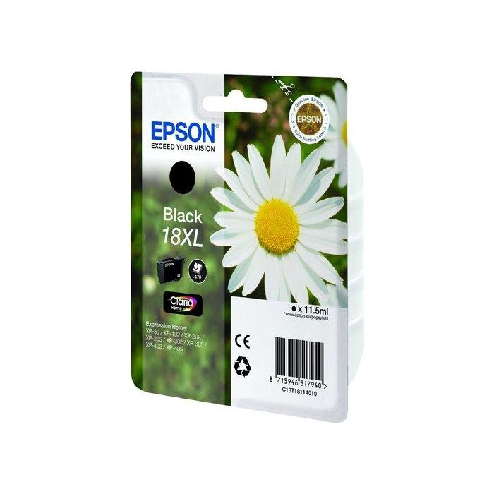 Epson Expression Home XP-102/205/215/305/322/405/422 Cartucho Negro Alta Capacidad 18XL