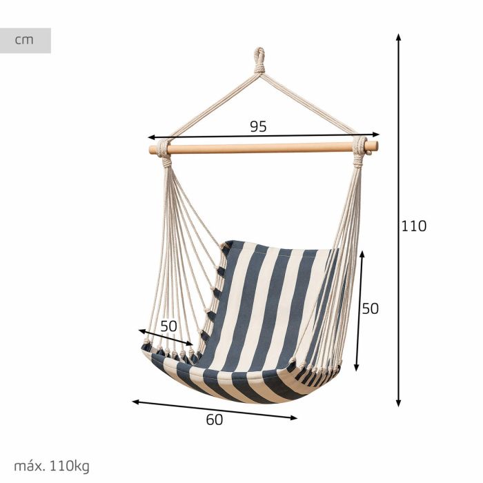 Hamaca Colgante Aktive 95 X 110 X 50 CM (2 Unidades) 3 Hamaca Colgante Aktive 95 X 110 X 50 CM (2 Unidades) 3