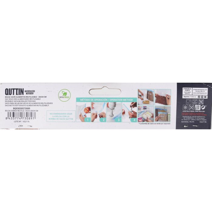 Set de 4 bolsas para comida al vacío 26x34 cm Quttin (24 Cajas) 17 Set de 4 bolsas para comida al vacío 26x34 cm Quttin (24 Cajas) 17