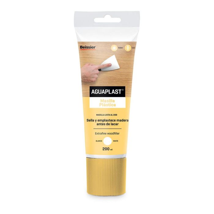 Aguaplast Masilla plástica tubo 200ml 70047-001 para reparar y sellar madera, color blanco, uso interior/exterior 0 Aguaplast Masilla plástica tubo 200ml 70047-001 para reparar y sellar madera, color blanco, uso interior/exterior 0