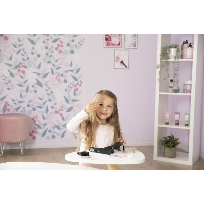 Smoby Conjunto de Peluquería Infantil con Secador Electrónico de Juguete, Plancha, Cepillo, Peine, Gomas y Pasadores 6