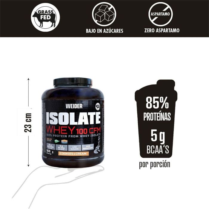 Proteína Weider Isolate Whey 100 Cfm Cookies & Cream 2