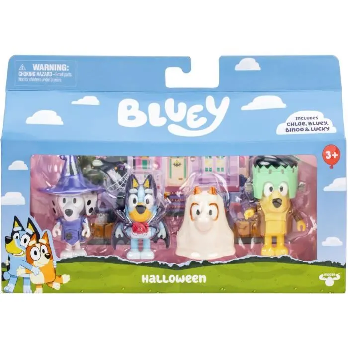 Bluey Caja de figuras articuladas BLU0630996176559 - Disfraces - 4 figuras articuladas con accesorios Bluey Caja de figuras articuladas BLU0630996176559 - Disfraces - 4 figuras articuladas con accesorios