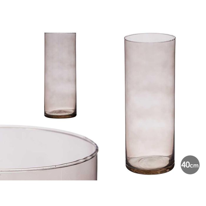 Jarrón de Cristal Cilíndrico Gris 15 cm x 40 cm - Giftdecor Jarrón de Cristal Cilíndrico Gris 15 cm x 40 cm - Giftdecor