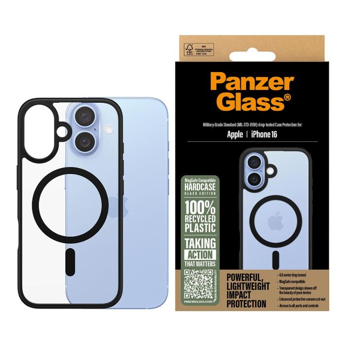 PanzerGlass Funda HardCase Negra MagSAFE para iPhone 16 1 PanzerGlass Funda HardCase Negra MagSAFE para iPhone 16 1