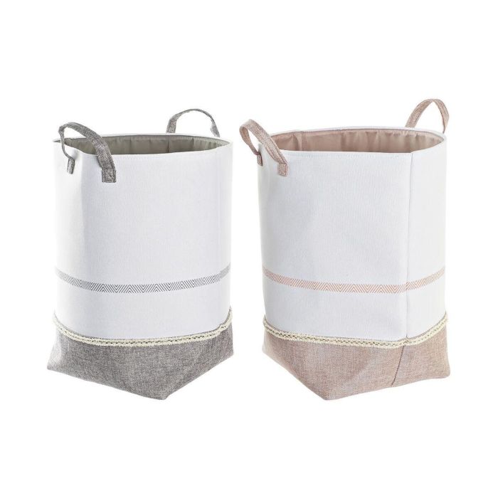 Cesta Ropa Basicos DKD Home Decor Rosa Palo Gris 30 x 60 x 50 cm (2 Unidades) Cesta Ropa Basicos DKD Home Decor Rosa Palo Gris 30 x 60 x 50 cm (2 Unidades)