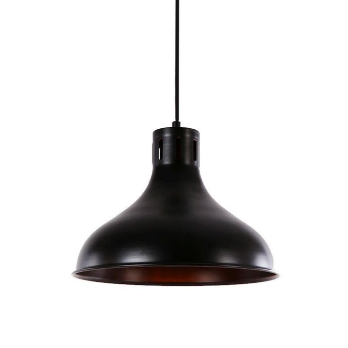 Edm Lámpara de techo metálica vintage E27 60W negro Ø29x24cm 0 Edm Lámpara de techo metálica vintage E27 60W negro Ø29x24cm 0