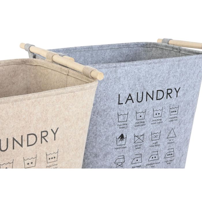 Cesta Ropa Basicos DKD Home Decor Beige Gris 39 x 52 x 53 cm (4 Unidades) 1 Cesta Ropa Basicos DKD Home Decor Beige Gris 39 x 52 x 53 cm (4 Unidades) 1