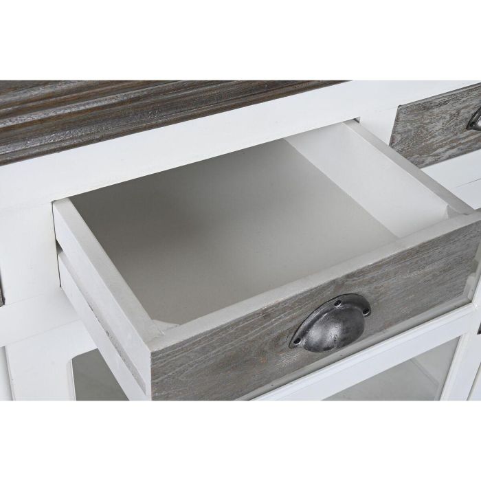 Aparador DKD Home Decor 165 x 45,7 x 105,4 cm Cristal Gris Blanco Marrón oscuro Madera de mango 5 Aparador DKD Home Decor 165 x 45,7 x 105,4 cm Cristal Gris Blanco Marrón oscuro Madera de mango 5