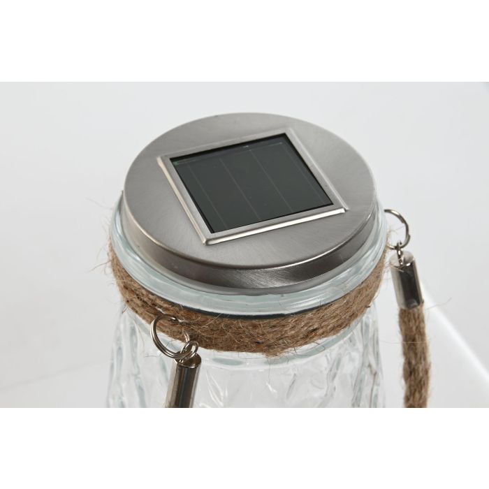Lampara Solar Terraza Y Jardin DKD Home Decor Transparente Plateado 11 x 18 x 11 cm 1