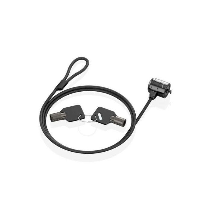 AISENS - CABLE DE SEGURIDAD CON CERRADURA DE LLAVE PARA ORDENADOR, MONITOR, PORTATIL 1.5M