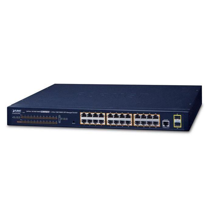 Planet GS-4210-24P2S Switch Gestionable PoE+ Gigabit 24 Puertos 10/100/1000T + 2 SFP 100/1000X Capa 2/4
