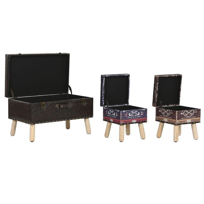 Baul Atlantico DKD Home Decor Multicolor Marron 40 x 45 x 70 cm Set de 3 2 Baul Atlantico DKD Home Decor Multicolor Marron 40 x 45 x 70 cm Set de 3 2