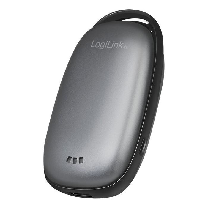 LogiLink Powerbank 4000 mAh y Calentador de Manos, 1x USB-A, Carga Rápida, Aluminio, Gris
