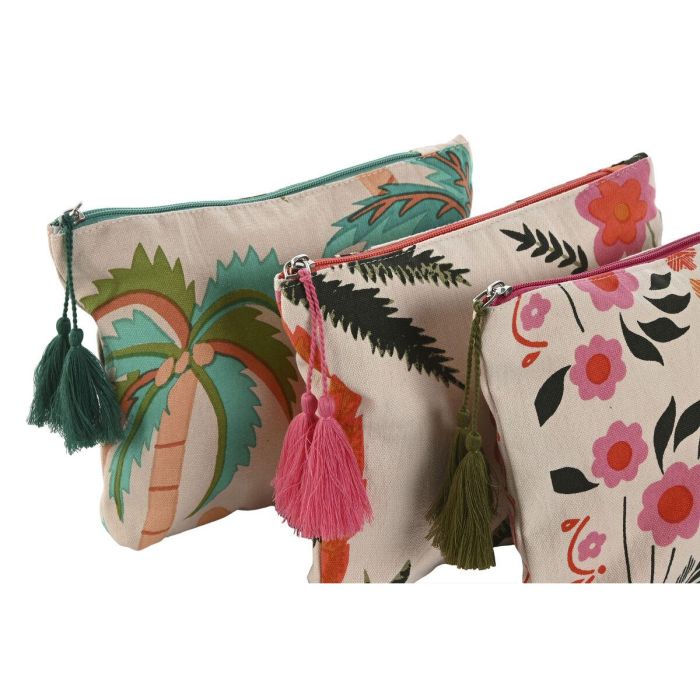 Neceser de Viaje Home ESPRIT Beige Multicolor Coral 25 x 5 x 20 cm (3 Unidades) 2 Neceser de Viaje Home ESPRIT Beige Multicolor Coral 25 x 5 x 20 cm (3 Unidades) 2