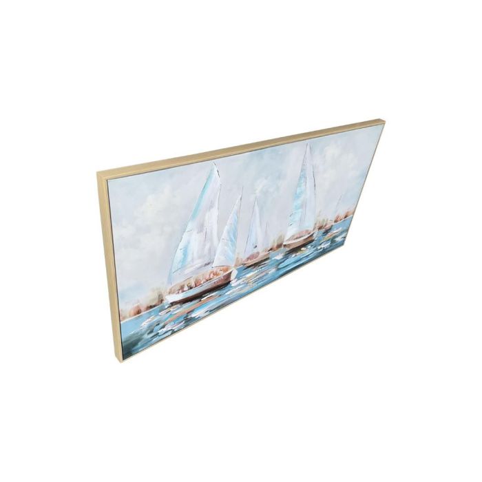 Cuadro Mediterraneo DKD Home Decor Turquesa Blanco 3.8 x 60 x 120 cm (2 Unidades) 1