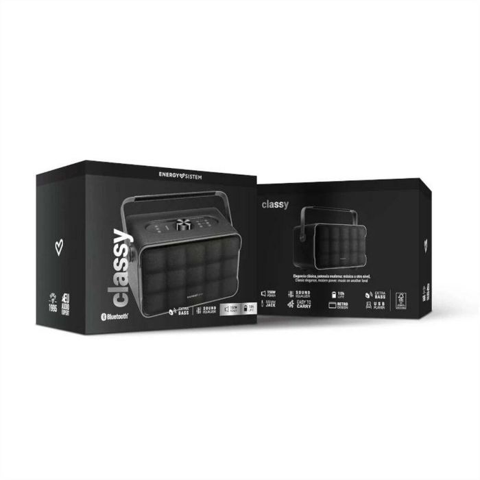 Energy Sistem Altavoz Bluetooth Classy 2.1 Negro - 150W, Diseño Retro, Extra Bass, 10h Autonomía, USB/SD, FLAC/MP3/WAV 1 Energy Sistem Altavoz Bluetooth Classy 2.1 Negro - 150W, Diseño Retro, Extra Bass, 10h Autonomía, USB/SD, FLAC/MP3/WAV 1