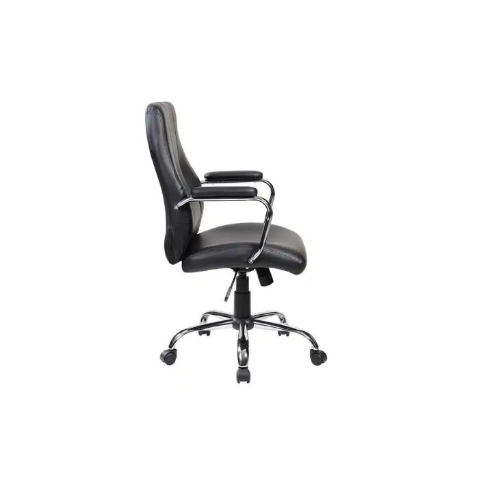 Rocada Silla de Oficina Direccion Simil Piel Negra Base Metalica Cromada Giratoria Ergonomica 360 Ajustable 2
