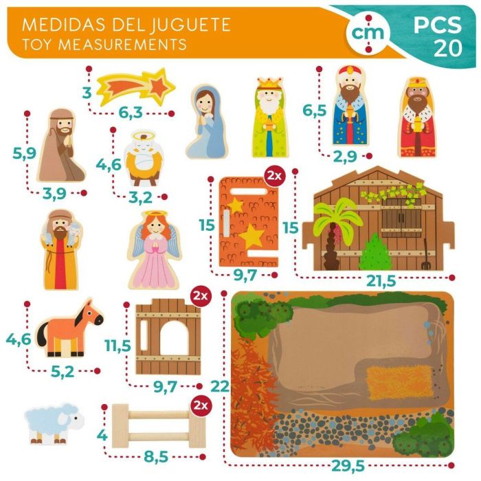 Belén de Navidad Woomax Madera 29,5 x 16,5 x 22 cm (20 Piezas) (6 Unidades) 2 Belén de Navidad Woomax Madera 29,5 x 16,5 x 22 cm (20 Piezas) (6 Unidades) 2