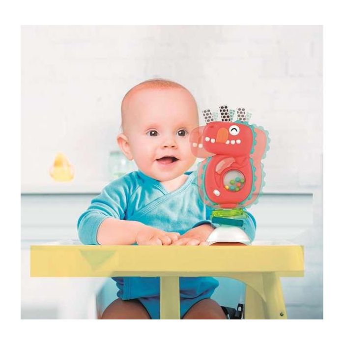 Sonajero musical dinosaurio con ventosa para sujetar en cualquier base 7x15x22 cm 7