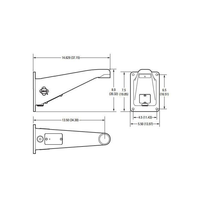 Pelco Wall mount, Aluminum, 75 kg, Grey 1 Pelco Wall mount, Aluminum, 75 kg, Grey 1