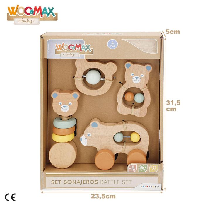 Set de sonajeros Woomax 13,5 X 9,5 X 4,5 CM (4 Unidades) 1