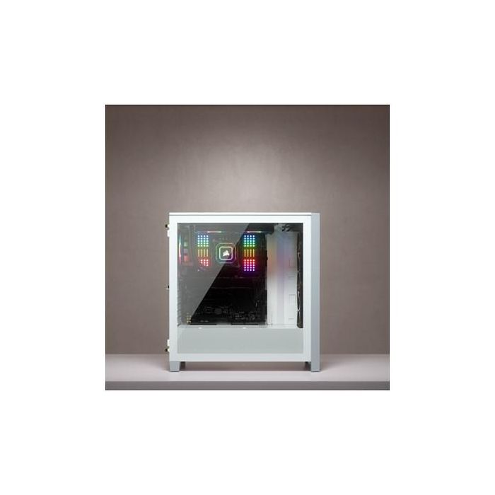 Corsair 4000X RGB Torre Midi ATX Blanca para PC Gaming con Ventana de Cristal Templado