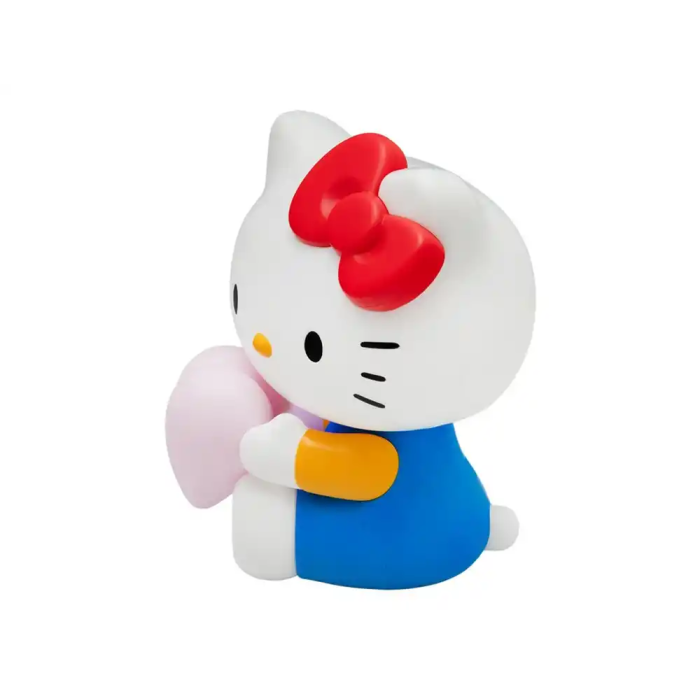 Wondee Lámpara Sobremesa Hello Kitty con Corazón Rosa 16 cm, Decoración Sanrio, Iluminación con Pilas AAA