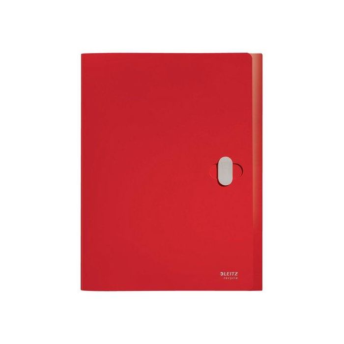 Leitz 46230025 Carpeta de Proyectos en Polipropileno Reciclable 38mm, Cierre Broche Giratorio, A4, Rojo, Certificación Climate Neutral y Blue Angel