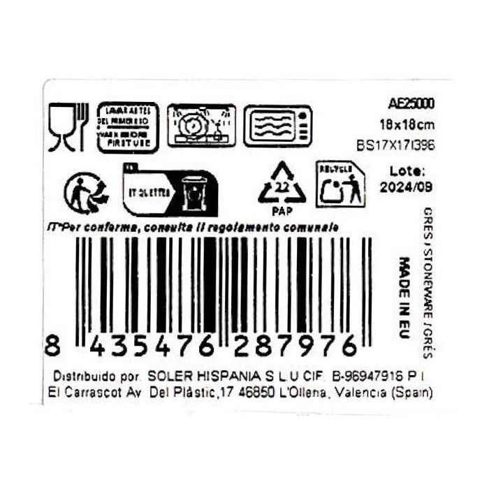 La Mediterranea Bol Aelia Elite Brillo 18x18x5 cm (24 Unidades) 2