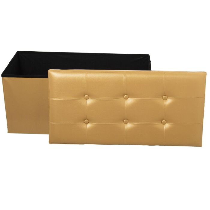 Puff Desmontable Alexandra House Living Amarillo Polipiel 77 x 38 x 38 cm 2