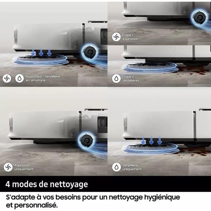Aspiradora robot - Samsung Jet Bot Combo AI VR7MD97A14G - Estación de limpieza con desinfección por vapor - Reconocimiento de objetos 1