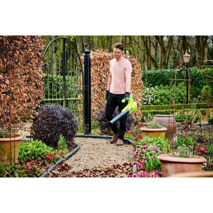 Ryobi RY18BLA-140 Soplador de hojas inalámbrico 18V ONE+ Turbo Jet 145 km/h, 7.1 m³/min, con batería 4.0 Ah y cargador 3