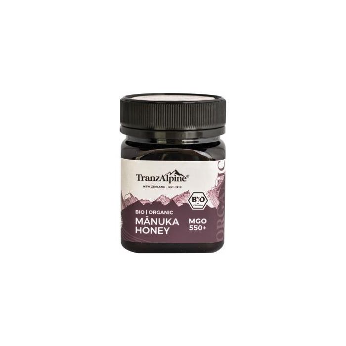 TRANZALPINE Miel de Manuka MGO 550+ 250g Bio Certificada de Nueva Zelanda Alta Calidad