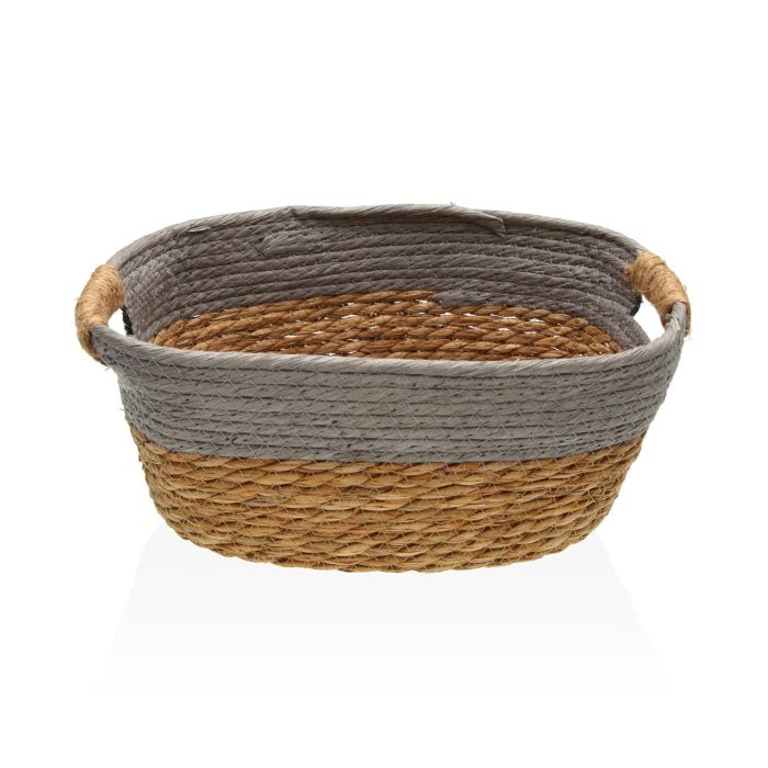 Cesta con asas gris M Versa 23x15x31 cm - Alga y papel (2 Unidades) Cesta con asas gris M Versa 23x15x31 cm - Alga y papel (2 Unidades)