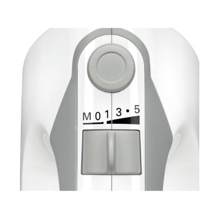 Bosch MFQ36400 Batidora de mano ErgoMixx 450 W con 5 velocidades, Turbo, 2 batidores y 2 ganchos amasadores de acero inoxidable Blanco/Gris 14
