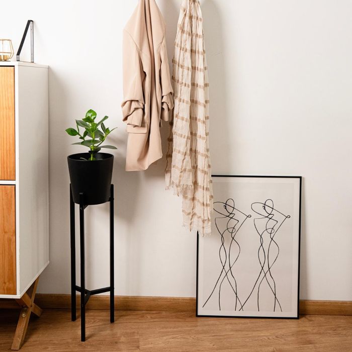 Vinthera Soporte Maceta Moa Acero Negro 21x68.5 cm 1